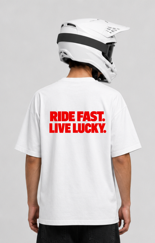 RIDE FAST LIVE LUCKY Oversized Shirt