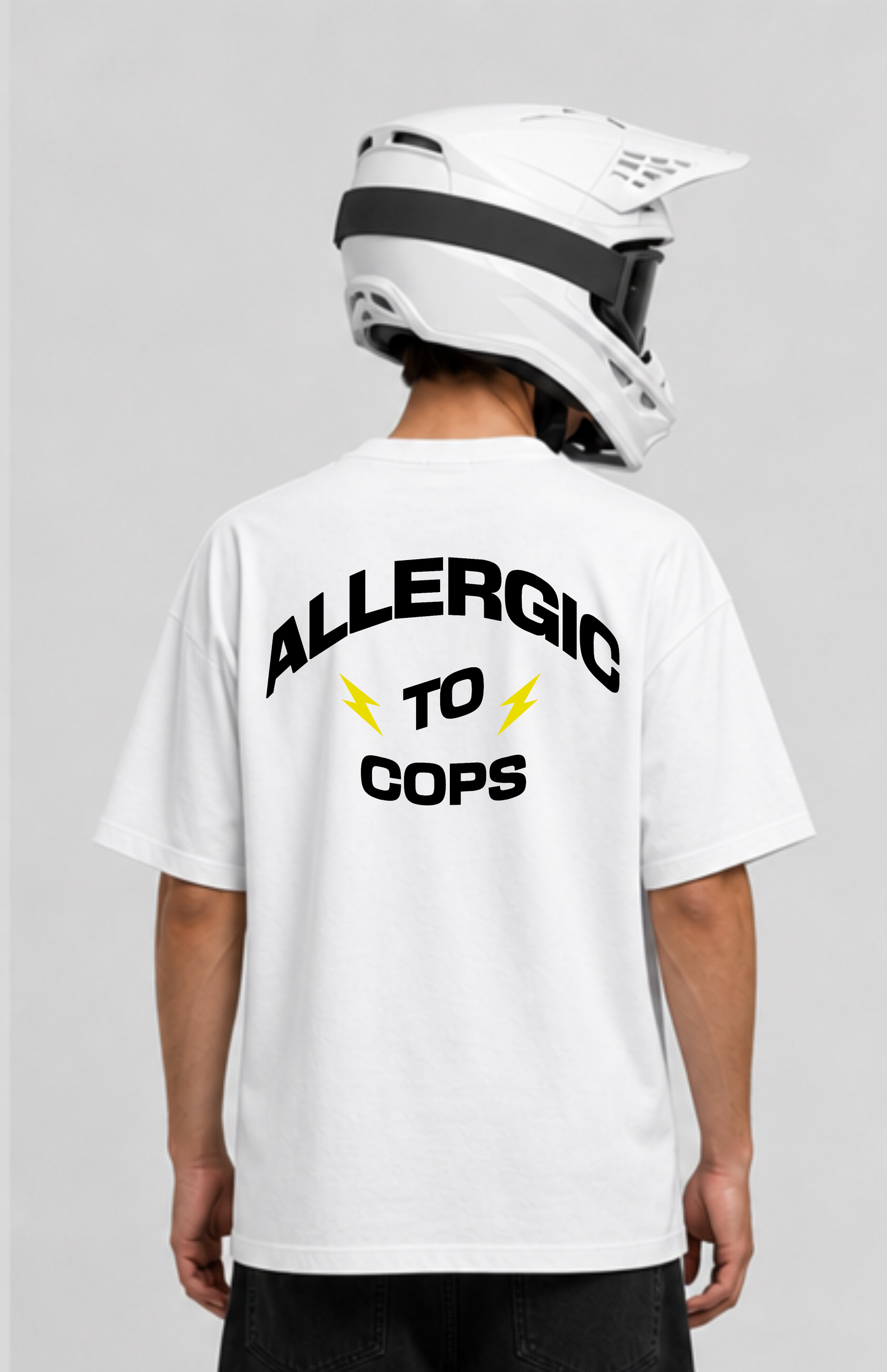ALLERGIC TO COPS OVERSIZED SHIRT