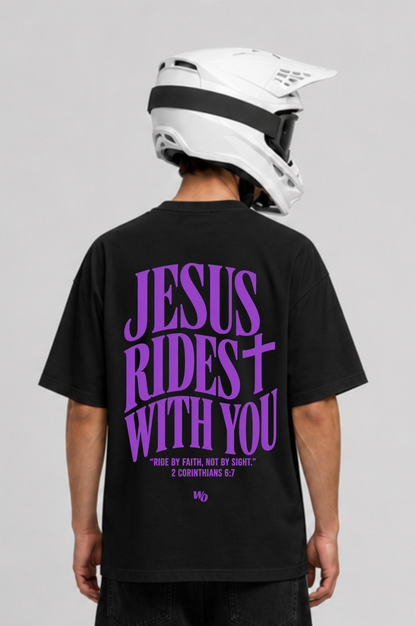 JESUS RIDES WITH YOU OVERSIZED SHIRT