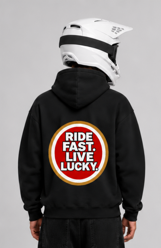 RIDE FAST LIVE LUCKY Oversized Hoodie